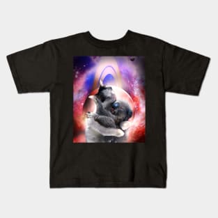 Space Cat Hugging Koala Kids T-Shirt